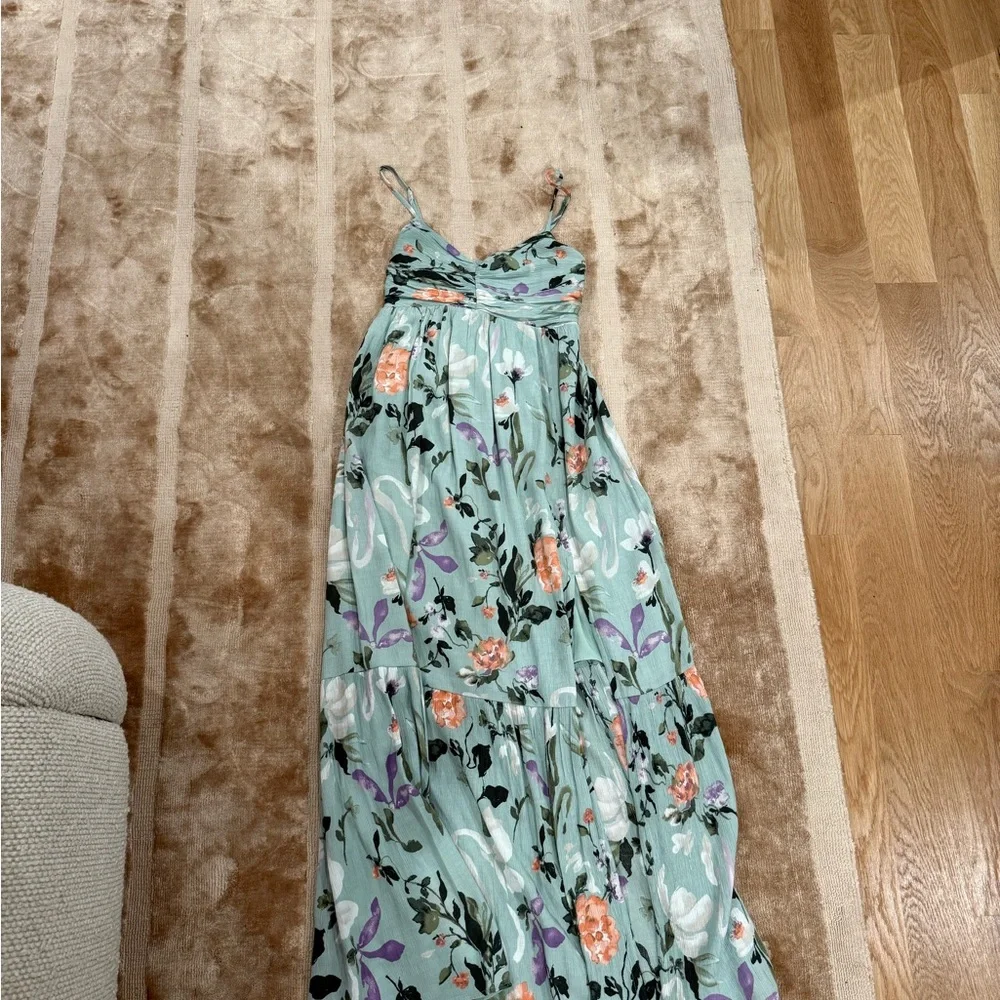 Abercrombie & Fitch Floral Maxi Dress in Light Green